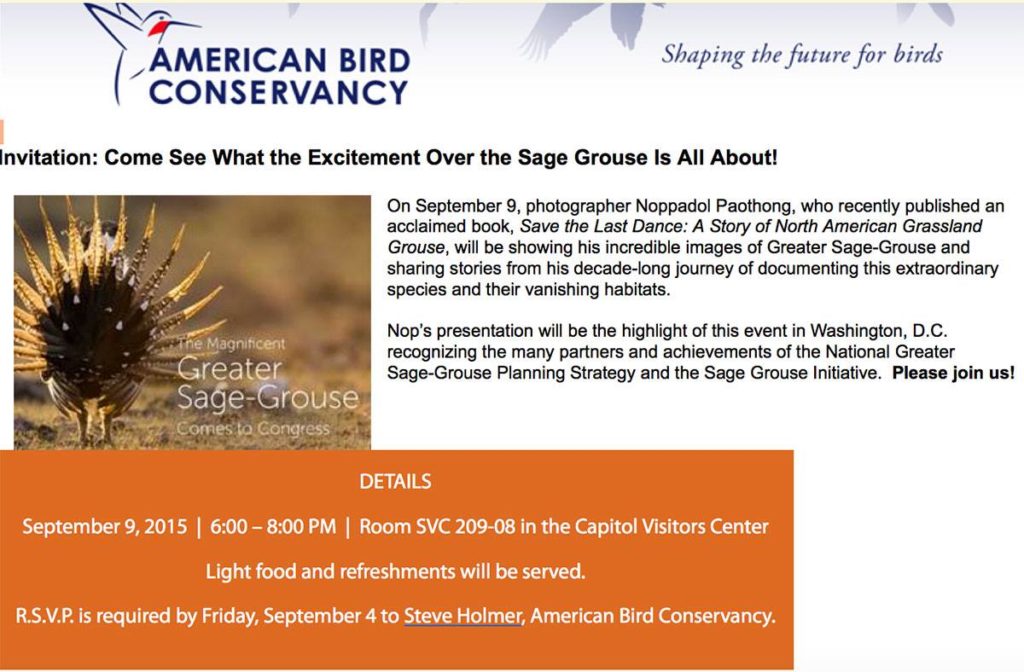 Program at the Capitol to raise awareness on sage-grouse